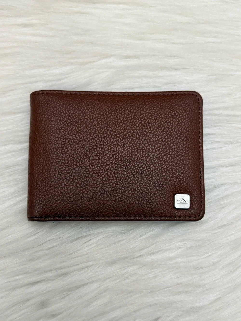 QUIKSILVER - BROWN BLUE FAUX LEATHER BIFOLD WALLET